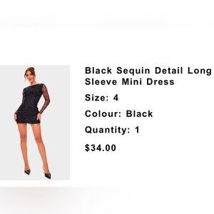 PrettyLittleThing Black Sequin Mini Dress